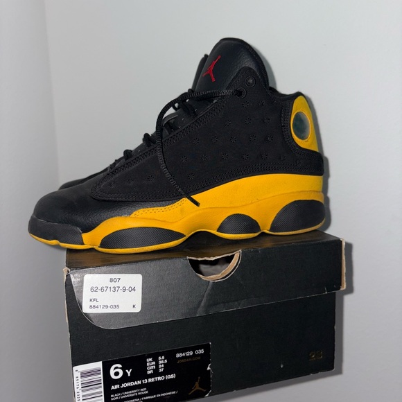 Jordan | Shoes | Air Jordan Retro Black And Yellow Sneakers | Poshmark